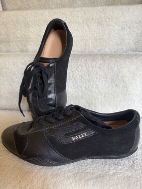Bally Black Leather & Suede Low-Top Lace Sneakers